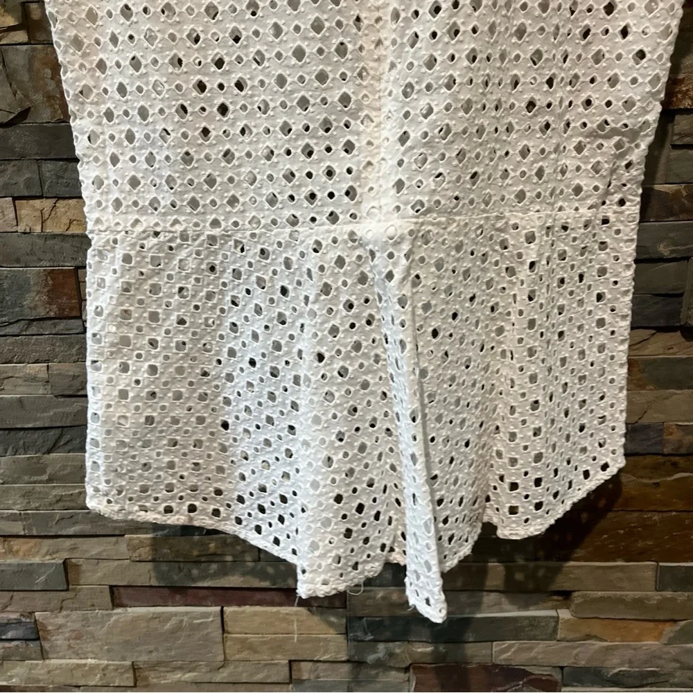 MICHAEL Michael Kors White 100% Cotton Eyelet Short Sleeve Top - Picture 9 of 11